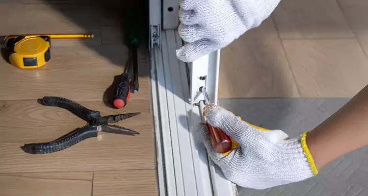 Backyard Sliding Door Track Repair in Hialeah Gardens, FL